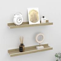 Wandschappen 2 st 40x9x3 cm wit sonoma eikenkleurig - thumbnail