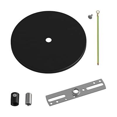 Plafondkap flush zwart platte pafondkap 1 uitgang 126mm