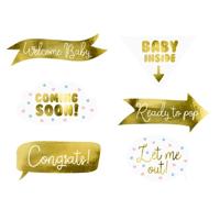 Photo booth props Baby Shower - 6 stuks - thumbnail