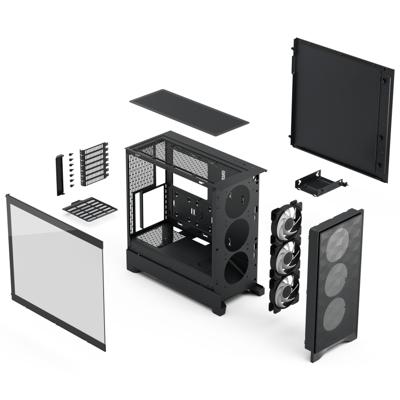 PC-behuizing - FRACTAL DESIGN - FD-C-POA2A-03 - Pop 2 Air TG RGB - ATX-vormfactor - 3 ventilatoren met geprofileerde bladen - Zwart