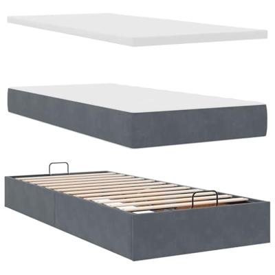 Ottoman bed met matrassen 200x200cm fluweel donkergrijs