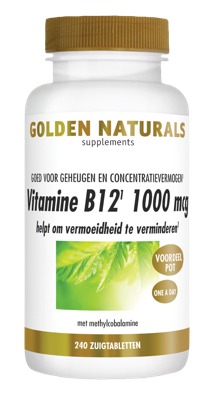 Golden Naturals Vitamine B12 1000mcg Zuigtabletten
