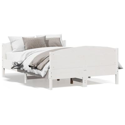 Bedframe zonder matras massief grenenhout wit 200x200 cm - thumbnail