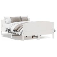 Bedframe zonder matras massief grenenhout wit 140x190 cm - thumbnail