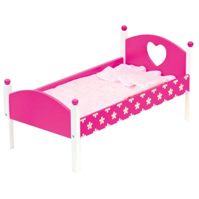 Bino poppenbed meisjes 57 x 29,5 x 26,5 cm hout roze 2 delig