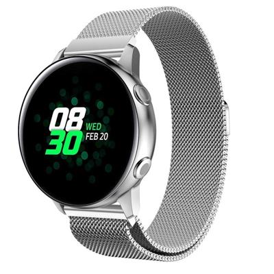 Milanis magnetische roestvrijstaal mesh polsband horlogeband voor Galaxy Watch actieve 20mm (zilver)