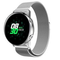 Milanis magnetische roestvrijstaal mesh polsband horlogeband voor Galaxy Watch actieve 20mm (zilver) - thumbnail