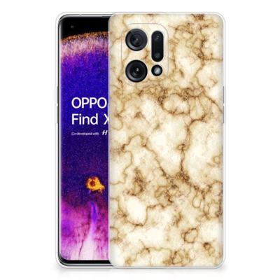 OPPO Find X5 | TPU | Siliconen hoesje | Marmer Goud
