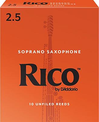 D'Addario Woodwinds RIA1025 Rico Sopraansaxofoonriet, 2.5, 10-pack, Unfiled D'Addario Woodwinds RIA1025 Rico Sopraansaxofoonriet, 2.5, 10-pack, Unfiled