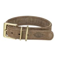 Trixie halsband hond pure leer bruin - thumbnail