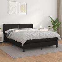 Boxspring met matras kunstleer zwart 140x200 cm - thumbnail