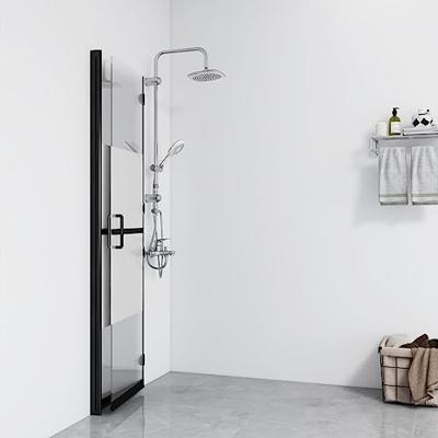 Inloopdouchewand inklapbaar 120x190 cm ESG-glas halfmat - thumbnail
