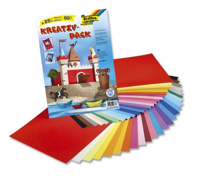 Folia fo-677 knutselpapier kreapakket a 50 vel 25 verschillende kleuren