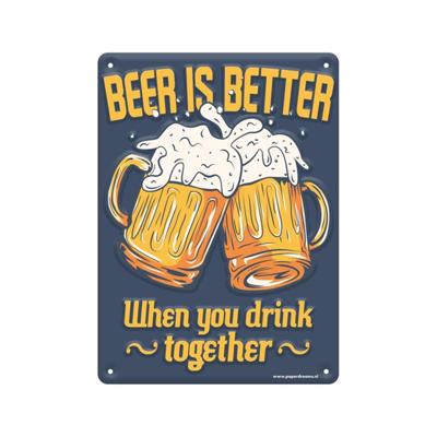 Paperdreams Tekstbord metaal - beer is better