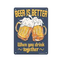Paperdreams Tekstbord metaal - beer is better - thumbnail