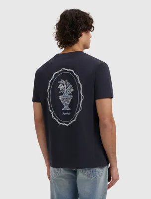 Pure Path Embroidered Vase T-Shirt Heren Donkerblauw - Maat S - Kleur: Donkerblauw | Soccerfanshop