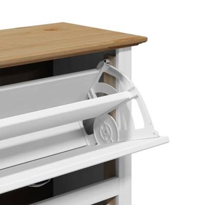 Schoenenrek BODO 80x35x118 cm wit en bruin Schoenenrek BODO 80x35x118 cm wit en bruin