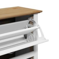 VidaXL Schoenenrek bodo 80x35x118 cm wit en bruin - thumbnail