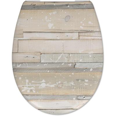 Cedo Pastel Wood Toiletzitting met Deksel - Universele Pasvorm