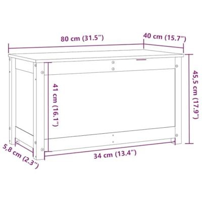 Opbergbox 80x40x45,5 cm massief grenenhout Opbergbox 80x40x45,5 cm massief grenenhout