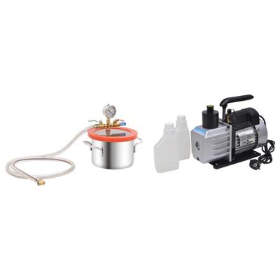 VidaXL Vacuümkamer met 2-traps pomp 3,7 l VidaXL Vacuümkamer met 2-traps pomp 3,7 l