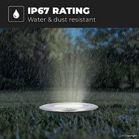Set van 9 Maisy LED Grondspots Rond - Dimbaar - GU10 - 2700K warm wit - 4 Watt 345 lumen - Rond - Ø12cm - Tuinspot - Oprit - RVS - IP67 waterdicht - thumbnail