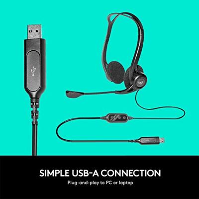 Hoofdtelefoon met microfoon Logitech 981-000100 Zwart