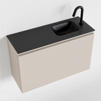 MONDIAZ OLAN 80cm toiletmeubel linen. LEX wastafel urban rechts 1 kraangat - thumbnail