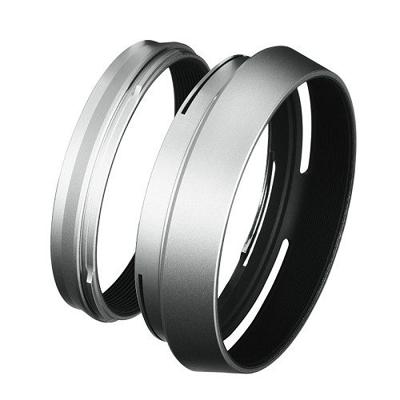 FujiFilm LH-X100 zilveren zonnekap en adapterring voor de X100, X100S