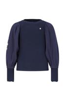 Like Flo winter top meisjes - navy blauw - Eloise - rib - ballonmouwen - thumbnail