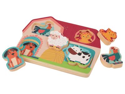 lupilu Houten puzzel met geluid (Boerderij)