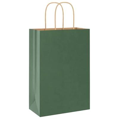 VidaXL Papieren zakken 250 st met hengsels 21x11x31 cm groen