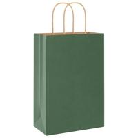 VidaXL Papieren zakken 250 st met hengsels 21x11x31 cm groen - thumbnail