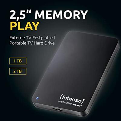 Intenso Memory Play 1 TB Externe harde schijf (2,5 inch) USB-A 3.2 Gen 1 Zwart 6021460
