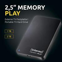 Intenso Memory Play 1 TB Externe harde schijf (2,5 inch) USB-A 3.2 Gen 1 Zwart 6021460 - thumbnail