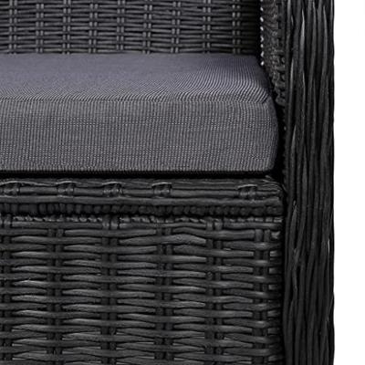 Tuinstoelen met kussens 2 st poly rattan zwart
