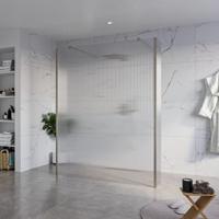 Fortifura Galeria Vrijstaande Inloopdouche - 160x200cm - Helder geribbeld - antikalk - 8mm veiligheidsglas - 2 zijwanden 40cm - wandsteunen en hoekprofielen - Geborsteld Gunmetal PVD SW927771 2x/SW797956/SW797948 2x/SW798732 2x - thumbnail