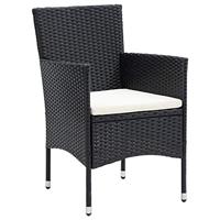 Tuinstoelen 4 st poly rattan zwart - thumbnail