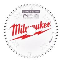 Milwaukee Cirkelzaagblad voor Kunststof | Ø 190mm Asgat 30mm 54T - 4932471303 - thumbnail