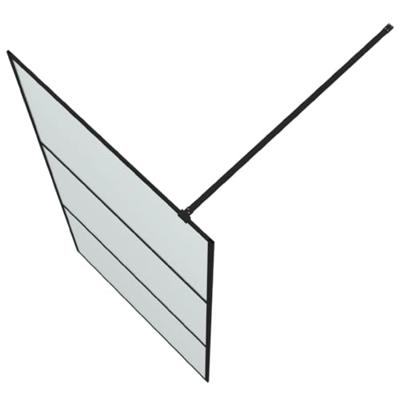 VidaXL Inloopdouchewand 100x195 cm mat esg-glas zwart - thumbnail