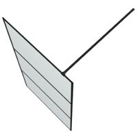 Inloopdouchewand 100x195 cm mat ESG-glas zwart - thumbnail