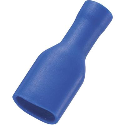 TRU COMPONENTS 737840-4.8 Platte stekker (female) Insteekbreedte: 4.8 mm Insteekdikte: 0.8 mm 180 ° Volledig geïsoleerd Blauw 50 stuk(s)