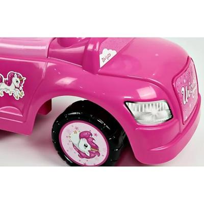 Dolu Eenhoorn Loopauto met Duwstang Roze - thumbnail