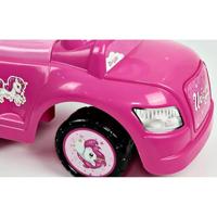 Dolu eenhoorn loopauto met duwstang roze - thumbnail