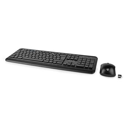Nedis Muis en Toetsenbordset | Draadloos | USB | AZERTY | Frans | 1 stuks - KBMCW100BKFR KBMCW100BKFR