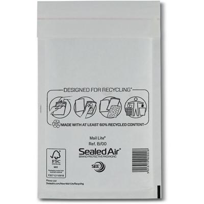 Mail Lite luchtkussenenveloppen, wit, B/00, 120 x 210 mm, doos van 200 stuks