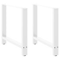 Eettafelpoten 2 st 70x(72-73) cm staal wit - thumbnail