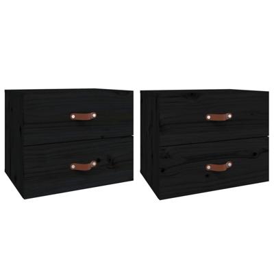 Nachtkastjes 2 st wandgemonteerd 50x36x40 cm zwart