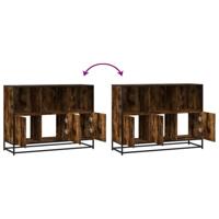 Dressoir 100x35x76 cm bewerkt hout gerookt eikenkleurig - thumbnail