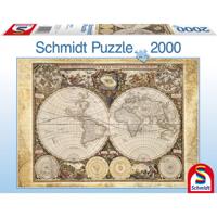 SCHMIDT SPIELE Historische wereldkaart puzzel voor volwassenen - 2000 stukjes - thumbnail